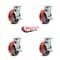 Service Caster Tool Box Caster Wheel Set 6'' Red Poly on Cast Iron Swivel Casters, 4PK TOOL-SCC-30CS620-PUR-RS-TLB-4 - alternate 5